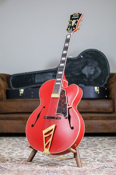 D'Angelico Deluxe EXL-1 Korea | Matte Red | Matte Red, image 1 of 5