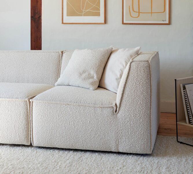 Dane single-seater corner module left Maya Cream | white, image 2 of 3