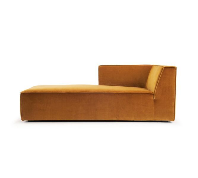 Dane monoposto chaise longue sinistra velluto opaco Amber | giallo, image 2 of 4