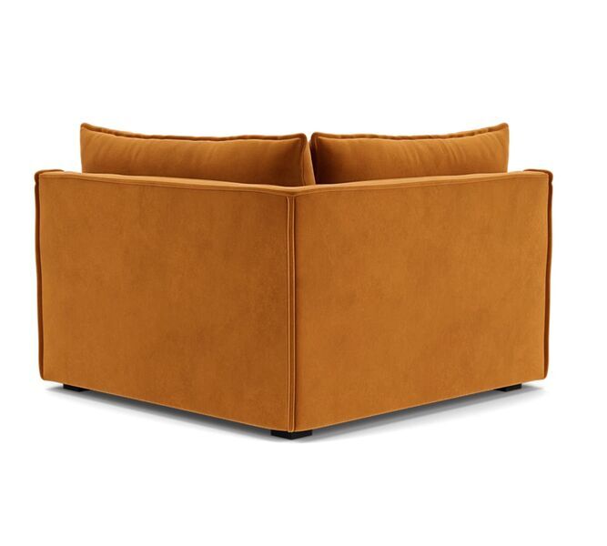 Daphne single-seater corner module left velour matte Amber | orange, image 2 of 4