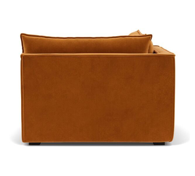 Daphne single-seater corner module left velour matte Amber | orange, image 3 of 4