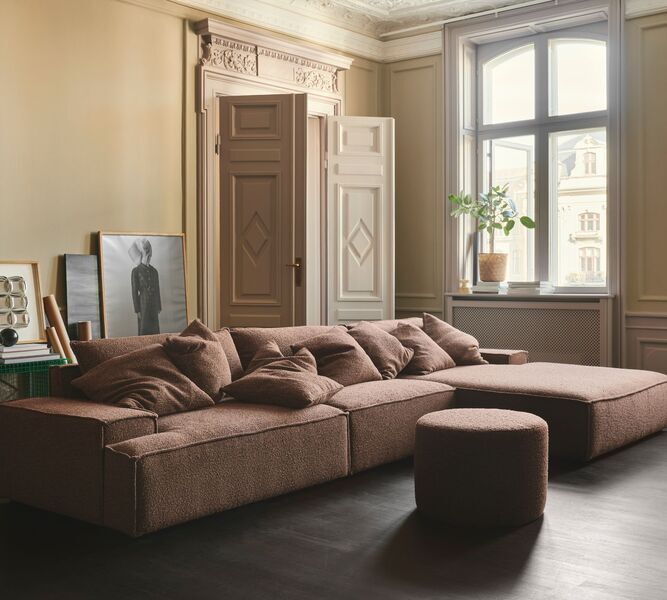 Daphne monoposto chaise longue destra Pebble Rust | marrone, image 4 of 4