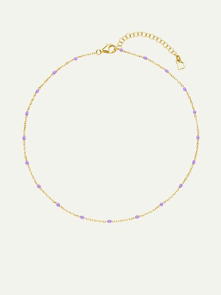 DEAR DARLING BERLIN - Color Pop Choker Mini-Pearls Emaille Electric Violet | 35 cm