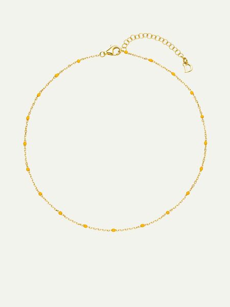 DEAR DARLING BERLIN - Color Pop Choker Mini-Pearls Emaille Sunny Yellow | 35 cm