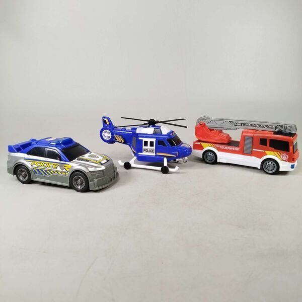 Dickie Toys Bundle Polizei & Feuerwehr 3x Autose | multicolored, image 1 of 3