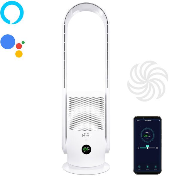 djive Flowmate ARC Casual 2in1 Fan and air purifier | Clean White