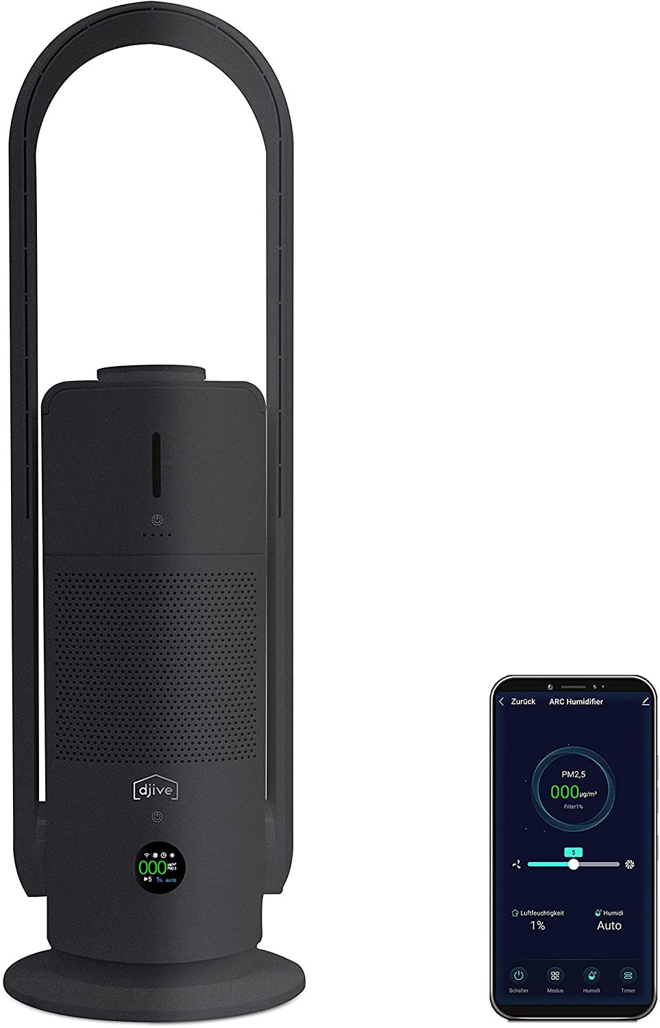 djive Flowmate ARC Humidifier 3in1 Air purifier, humidifier and fan