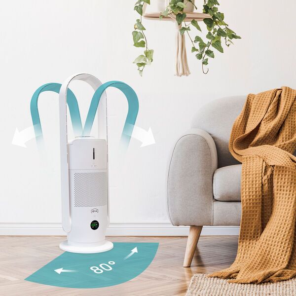 djive Flowmate ARC Humidifier 3in1 -ilmanpuhdistin, ilmankostutin ja tuuletin | Clean White 3