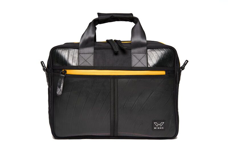 Ecowings Elegant Eagle Recycelte Laptop-Tasche | gelb 1