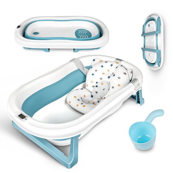 Einesin XXL Faltbare Baby Badewanne | blau 1