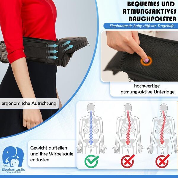 William Elephantastic Hüftsitz Tragehilfe | black 2