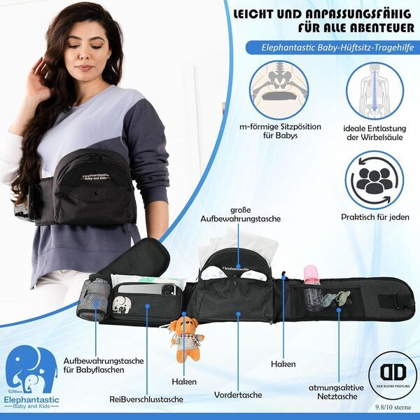 William Elephantastic Hüftsitz Tragehilfe | black 3