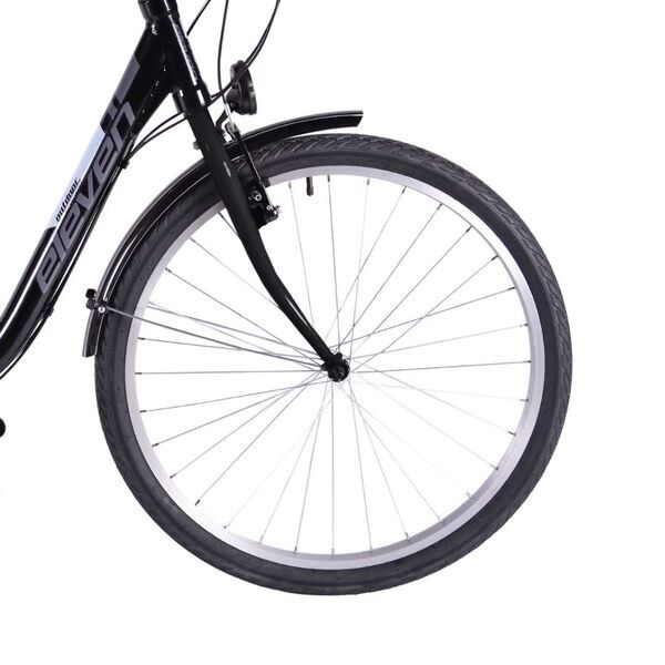 Eleven City Bike (2024) | Tiefeinsteiger | schwarz | 55 cm | L | Shimano Tourney 3