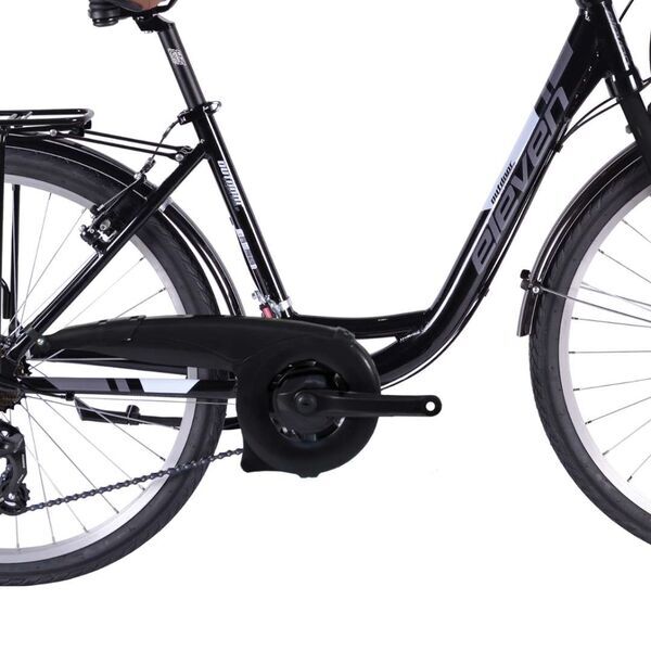 Eleven City Bike (2024) | Tiefeinsteiger | schwarz | 55 cm | L | Shimano Tourney 4