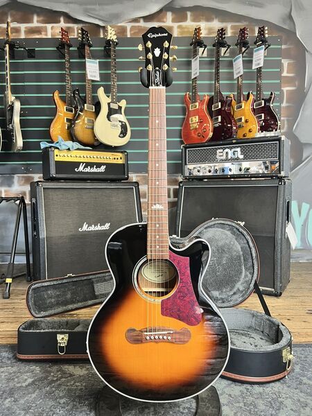 Epiphone J-200 EC Studio Parlor Vintage Sunburst 2025 Electro-Acoustic Guitar | Vintage Sunburst, image 1 of 5
