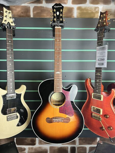 Epiphone J-200 EC Studio Parlor Vintage Sunburst 2025 Electro-Acoustic Guitar | Vintage Sunburst, image 2 of 5