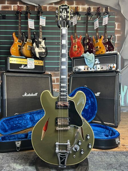 Epiphone Shinichi Ubukata ES-355 Custom Olive Drab 2023 Electric Guitar | Original, image 1 of 5