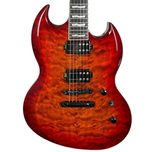 ESP LTD Deluxe Viper-1000 2019 - Quilted Maple Tiger Eye Sunburst | Maple Sunburst, image 1 of 5