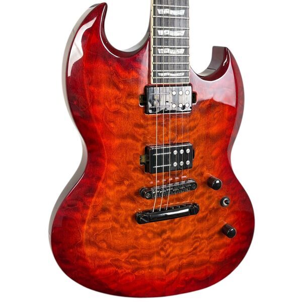 ESP LTD Deluxe Viper-1000 2019 - Quilted Maple Tiger Eye Sunburst | Maple Sunburst, image 2 of 5