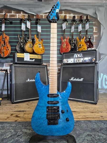 ESP LTD MH-203QM See Thru Blue 2020 Electric Guitar | blue, image 1 of 5