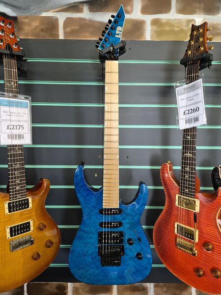 ESP LTD MH-203QM See Thru Blue 2020 Electric Guitar | blue, image 2 of 5