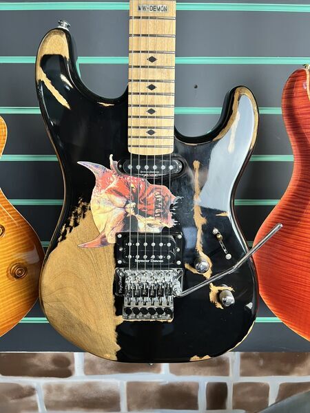 ESP LTD Michael Wilton Demon Signature Distressed Black/Demon Graphic Electric | black, image 4 of 5