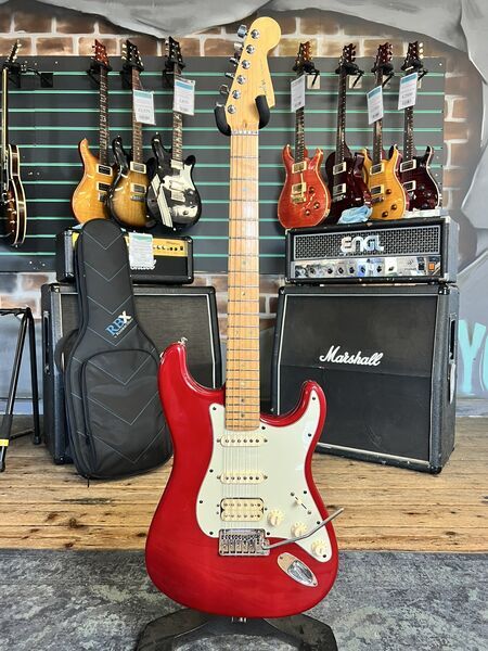 Fender American Deluxe Fat Stratocaster HSS Crimson Red Transparent 2001 | red, image 1 of 5