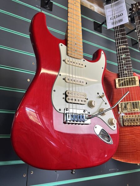 Fender American Deluxe Fat Stratocaster HSS Crimson Red Transparent 2001 | red, image 3 of 5