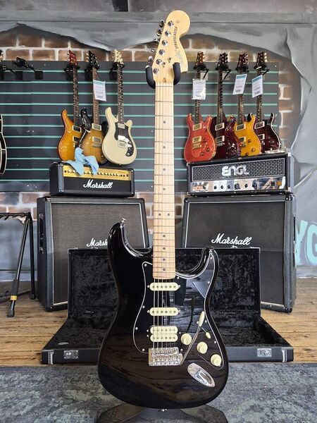 Fender American Performer Stratocaster HSS 2023 Gloss Black Electric Guitar | gloss black, image 1 of 5
