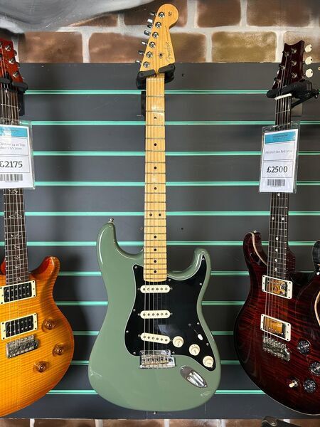 Fender American Professional Stratocaster Antique Olive 2017 Electric Guitar | Original, image 2 of 5