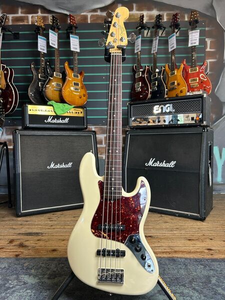Fender American Standard Jazz Bass V Olympic White 2010 5-String Electric Bass | Olympic White, image 1 of 5