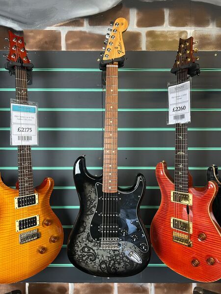 Fender FSR Black Paisley Stratocaster HSS 2012 Electric Guitar | black, image 2 of 5