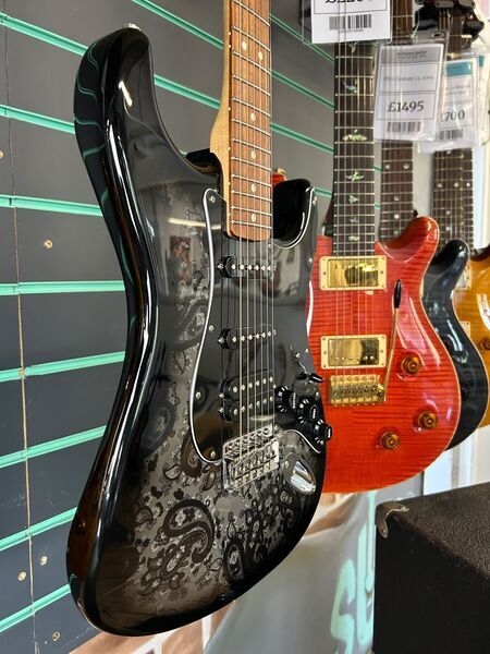 Fender FSR Black Paisley Stratocaster HSS 2012 Electric Guitar | black, image 3 of 5