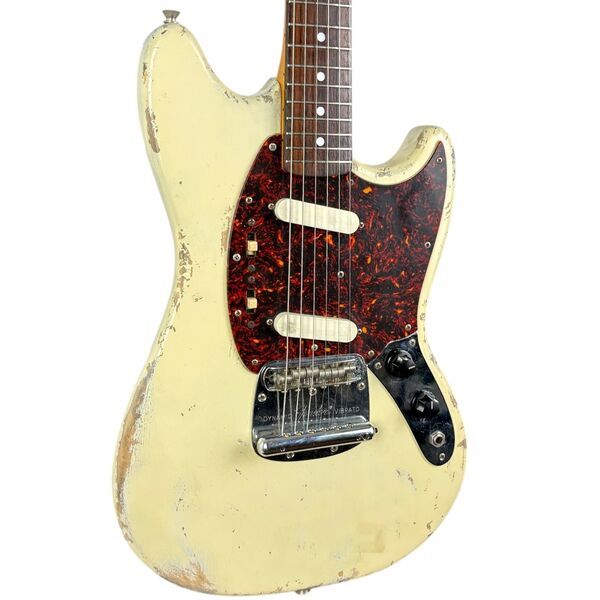 Fender Japan 69 Reissue Mustang 1993-1994 - Heavy Relic Vintage White | Heavy Relic Vintage White, image 1 of 4