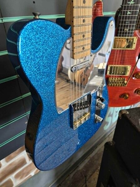 Fender J Mascis Telecaster Bottle Rocket Blue Flake 2021 Electric Gui | blue, image 3 of 5