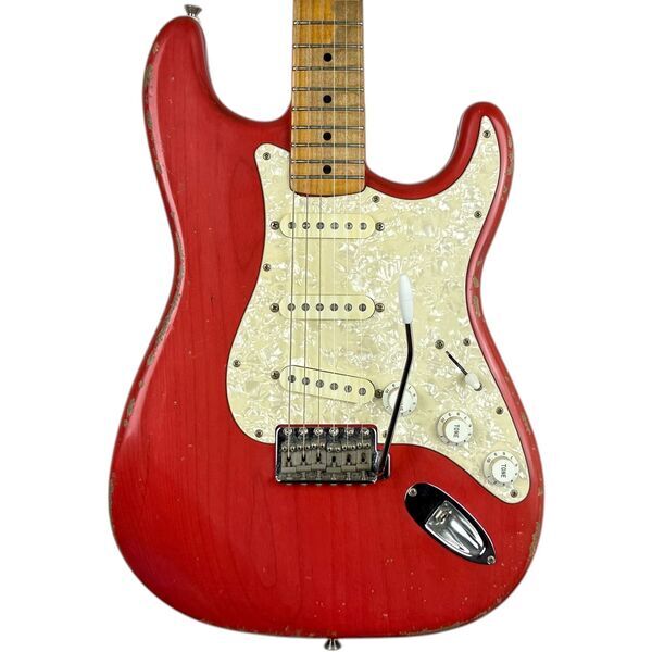 Fender MJT Stratocaster 1993-1994 2009 - See Thru Fiesta red - Heavy Relic | red relic, image 1 of 5