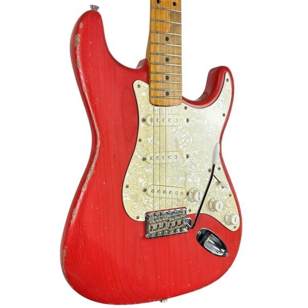 Fender MJT Stratocaster 1993-1994 2009 - See Thru Fiesta red - Heavy Relic | red relic, image 2 of 5
