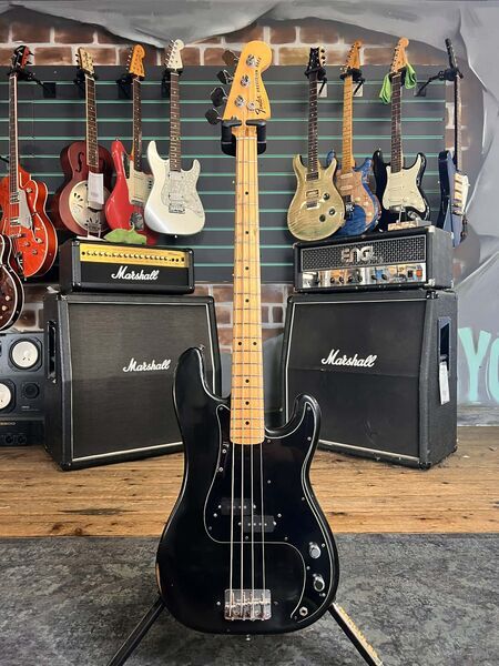 Fender Precision Bass Black 1978 Vintage Electric Bass Guitar | Black Vintage, image 1 of 5