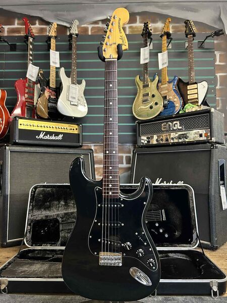 Fender Stratocaster Black 1980 CBS Era Vintage Electric Guitar | Black Vintage, image 1 of 5