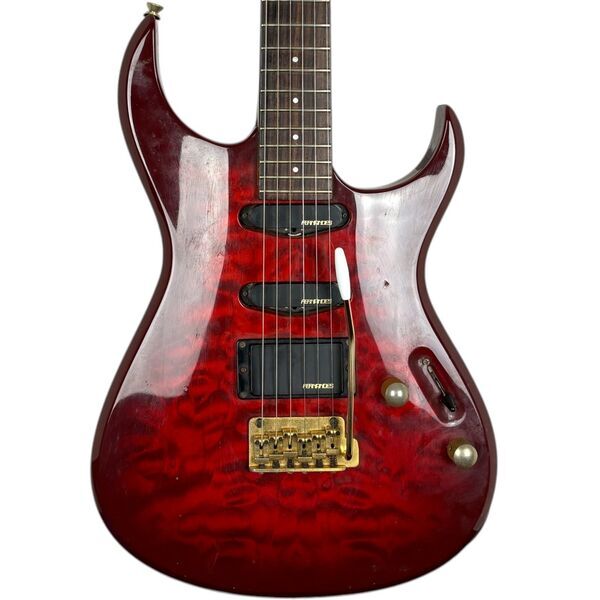 Fernandes Japan FGZ-420 Superstrat 1997-2003 - transparent red quilt | red quilt, image 1 of 5
