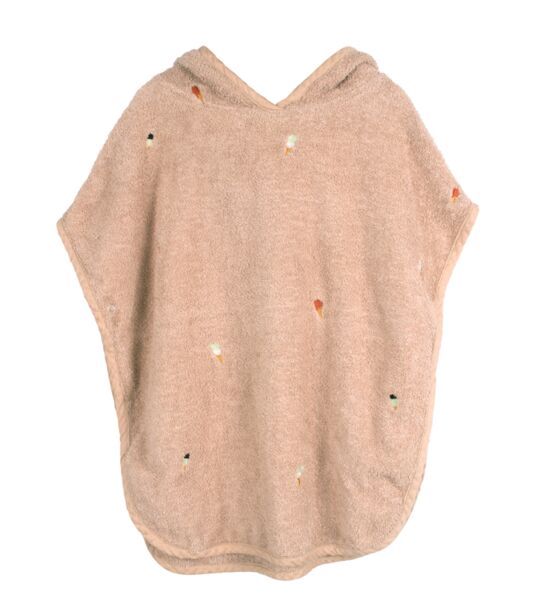 FILIBABBA Badeponcho with Stickmuster GOTS - Frappé | pink, image 1 of 3