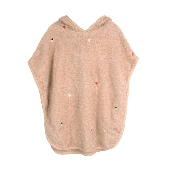 FILIBABBA Badeponcho with Stickmuster GOTS - Frappé | pink, image 2 of 3