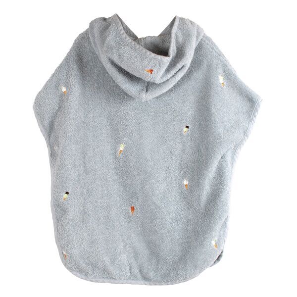 FILIBABBA Bath Poncho with Embroidered Pattern GOTS - Pearl Blue | blue, image 3 of 3