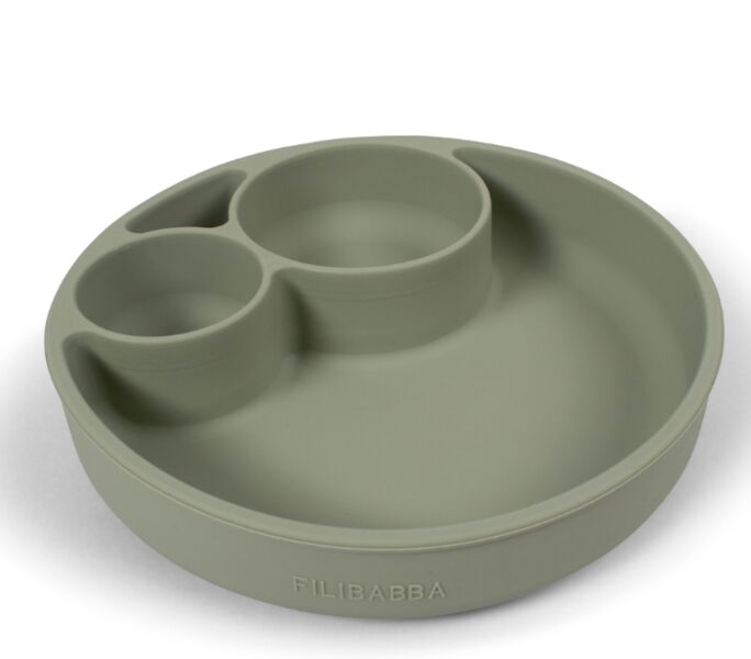 FILIBABBA Piatto didattico in silicone - verde | verde, image 1 of 4