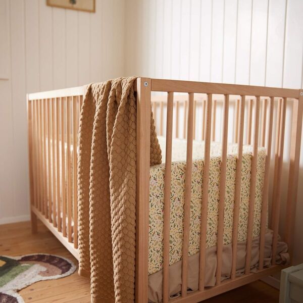 FILIBABBA Gestrickte baby blanket GOTS - Ivory Cream | pink, image 3 of 4