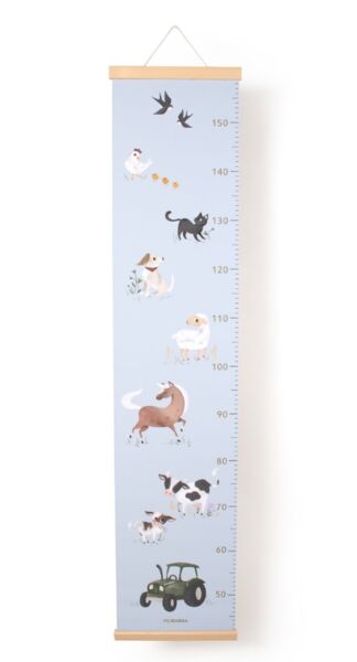 FILIBABBA Children's Height Chart - Farm Animals | blue, image 1 of 3