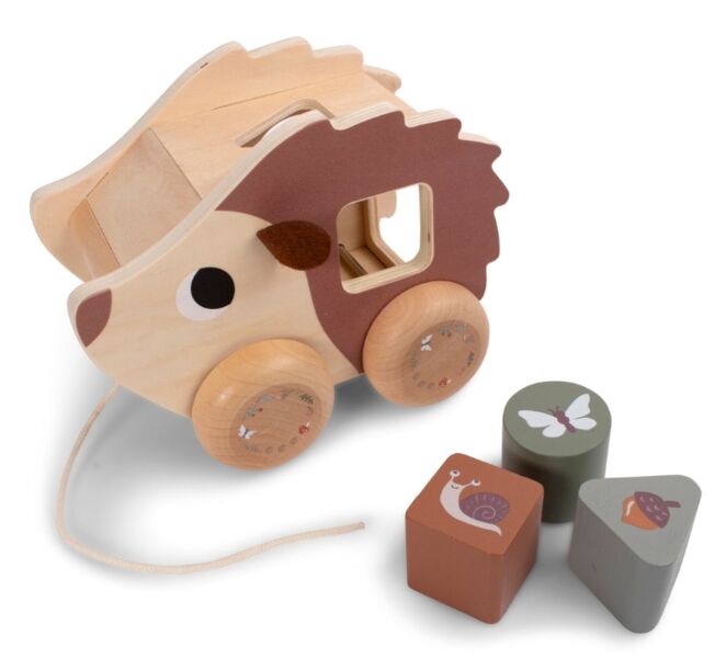 FILIBABBA Pull-Along Toy - Henning the Hedgehog | brown, image 1 of 4