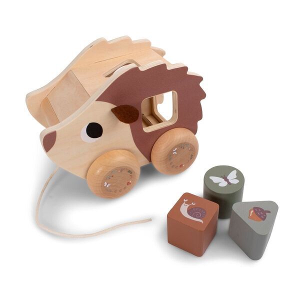 FILIBABBA Pull-Along Toy - Henning the Hedgehog | brown, image 2 of 4