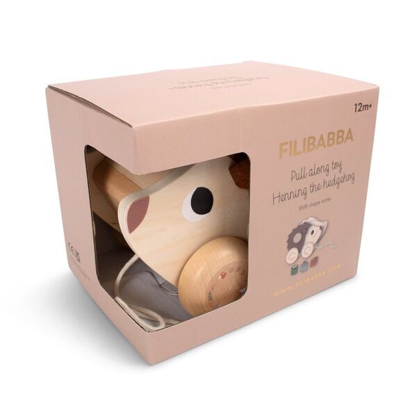 FILIBABBA Pull-Along Toy - Henning the Hedgehog | brown, image 3 of 4