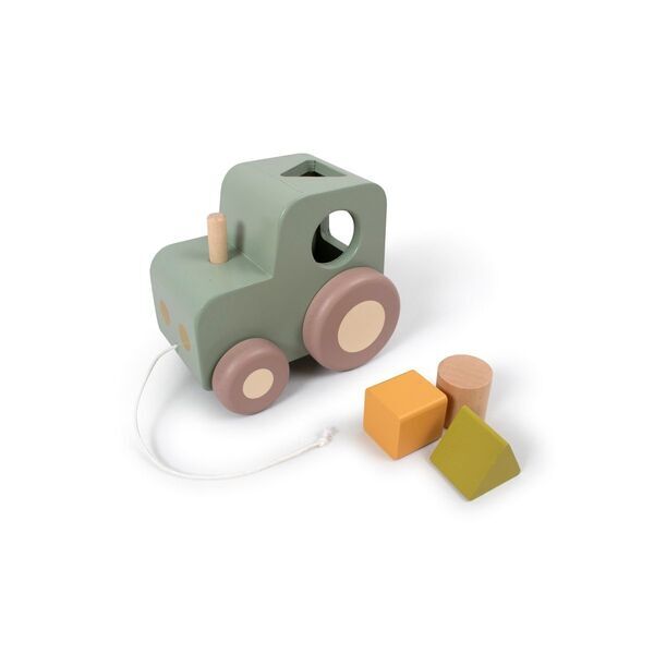 FILIBABBA Pull-Along Tractor with Shape Sorter | green, image 2 of 4